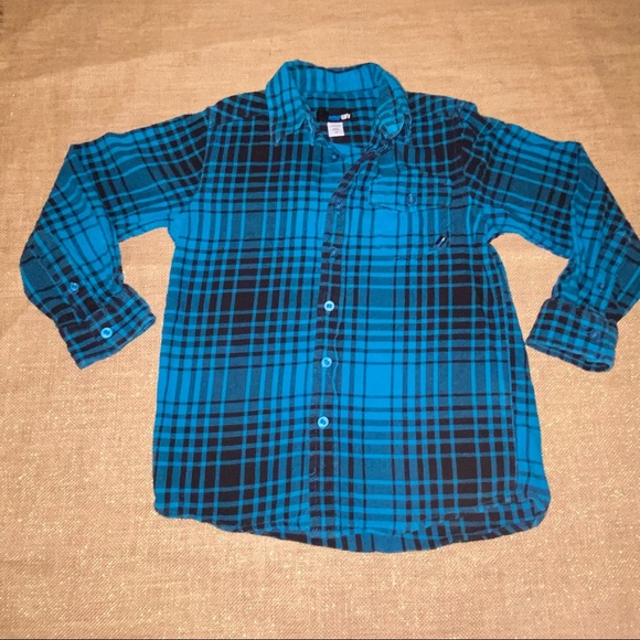 Boys button down plaid flannel shirt size 8 - Picture 1 of 6